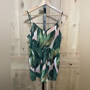 Show Me Your Mumu Romper Playsuit Jumpsuit Banana Leaf Palm Print Large